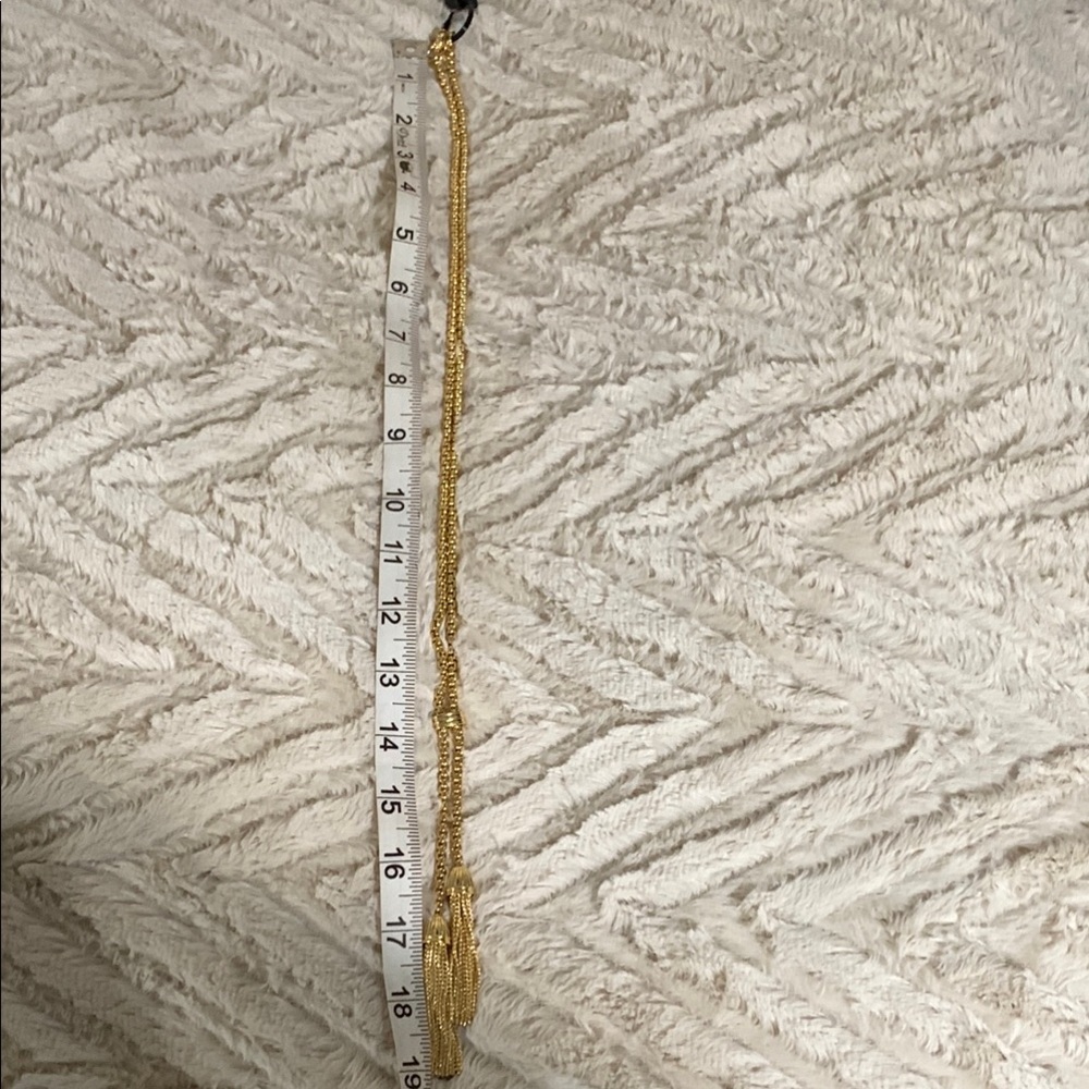 J. Crew Elegant Gold Lariat-Style Tassel Necklace - Picture 2 of 5